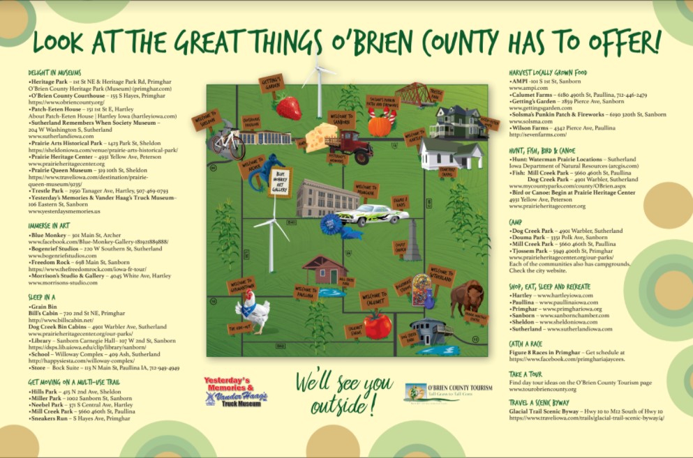 O'Brien County Tourism Map impage